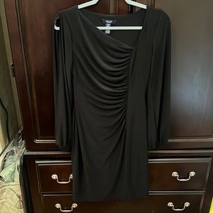 Chaps black wrinkle free dress